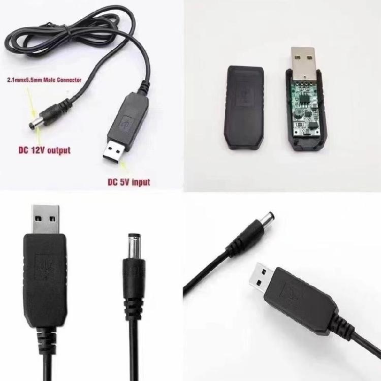 USB To DC5.5x2.1mm Power Regulator Charging Cable Cord 5V To 9/5/12V Voltage Step Up Converter Cable Booster Line
