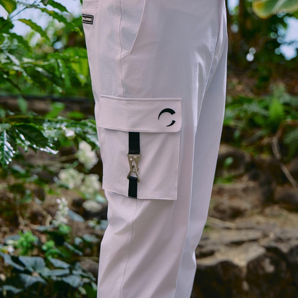 CHALLENGER Men'S Slim Stretch Straight Fit Cargo Pants White