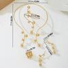 Women‘s Jewelry Set: Gold Alloy Necklace + Earrings + Ring + Bracelet, Cool Minimalist Metal Style, for Banquet & Commute, Women‘s Gift