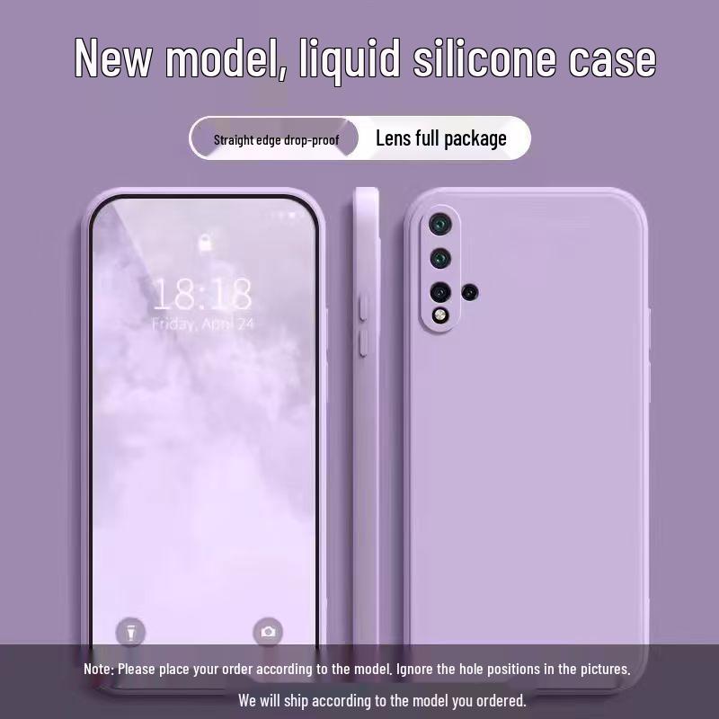 Huawei nova5Pro Liquid Silicone Protective Phone Case - Full Coverage, Drop Protection, Solid Color, Skin-Friendly Feel