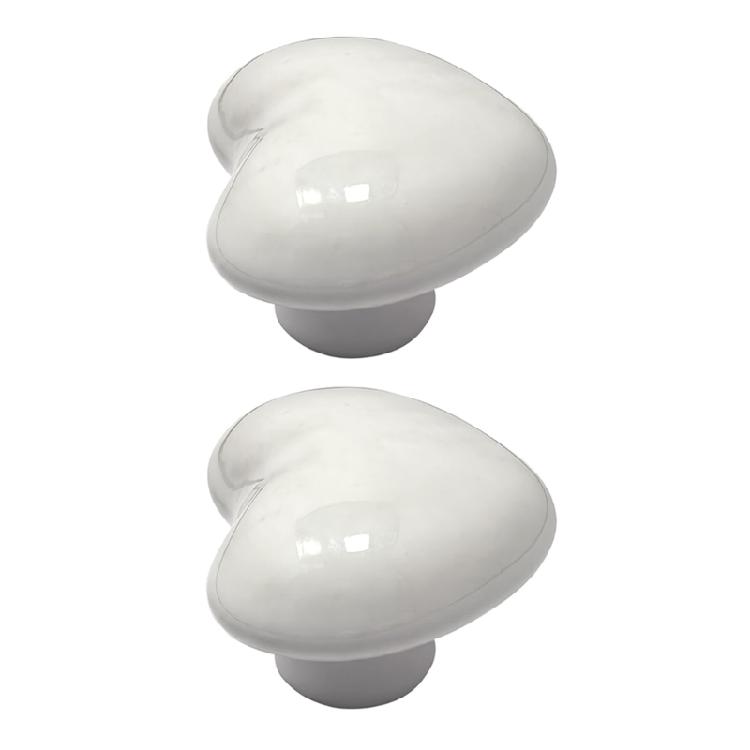 

3pcs Charming Ceramic Heart Cupboard Pulls Kids Friendly Easy To Install Decorative Drawer Handles for Nursery & Home белый