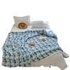 OEING Floral Jacquard Lamb's Wool Blanket