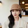 New autumn and winter fashion wool bow hat women's outdoor travel shows washbasin hat warm bucket hat tide