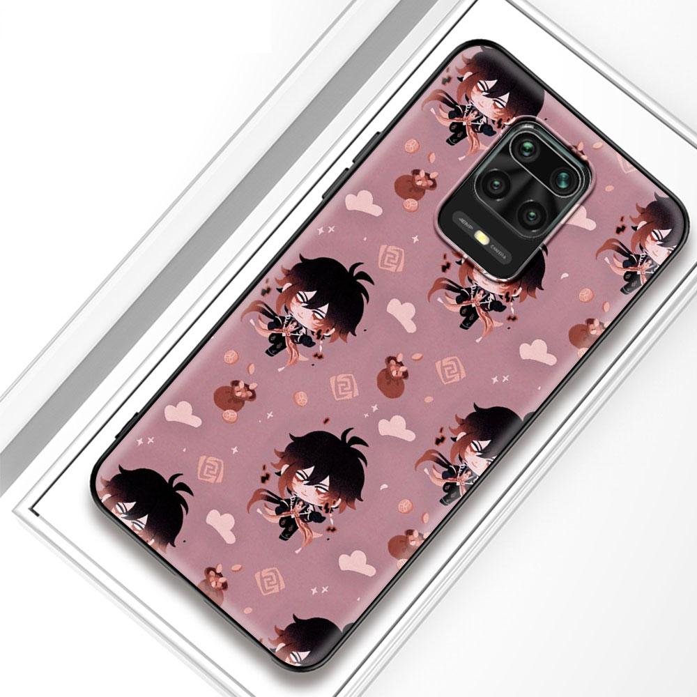 Kreslený silikonový kryt na telefon Genshin Impact pro Xiaomi Redmi Note 10 9S 9 8 Pro 8T 8A 9A 9C 7 7A K40 Měkký kryt Coque Funda