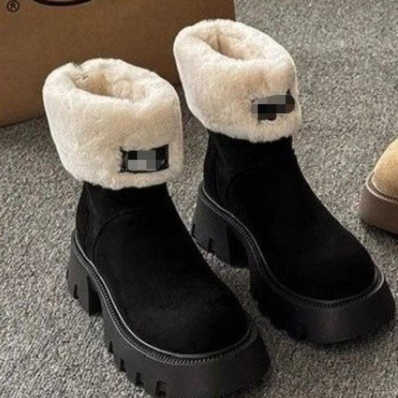 High-top Snow Boots for Women - New Style, Anti-slip, Padded, Woolen Shoes, Retro Short Boots