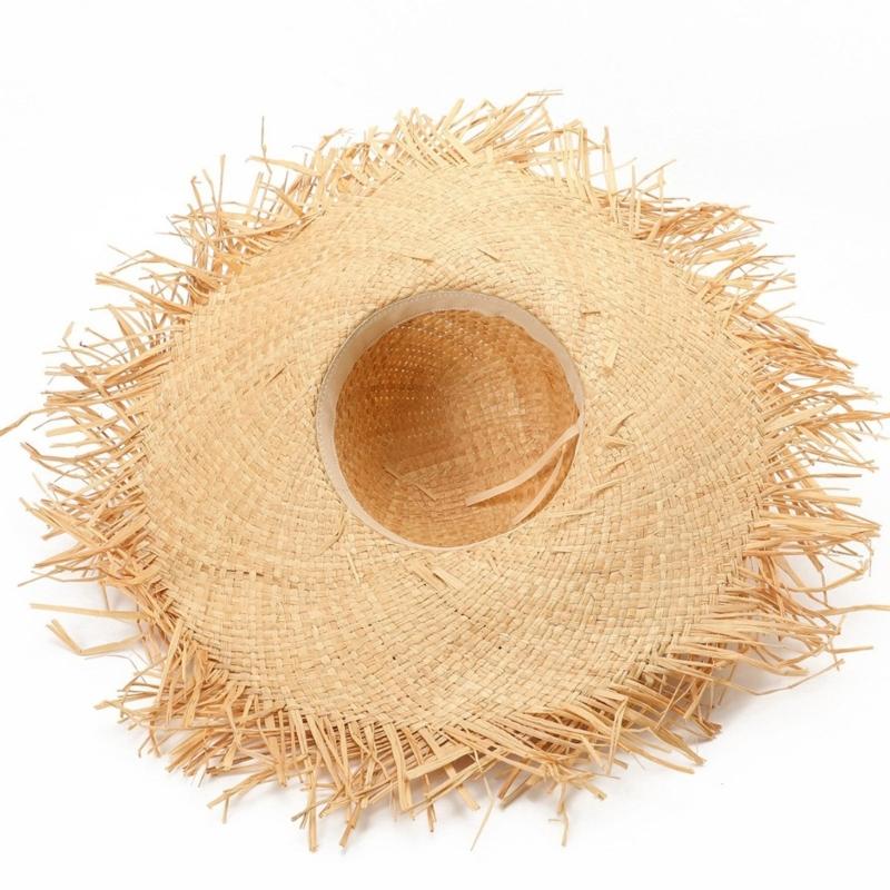 Wide Brims Beach Cap Elegant Straw Fisherman Hat With Floral Accents For Women Outdoor Beach Vacation And Sun Protection