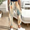 Women Plus Size Geometric Printed Jogger Pants Drawstring Waist Side Pockets Cuffed Ankle
