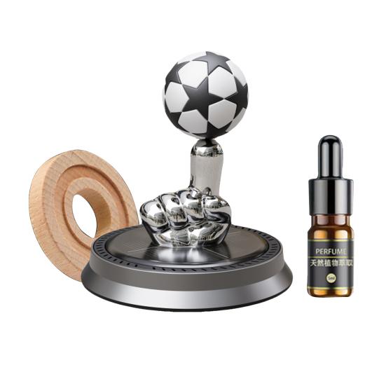 Odorizant solar pentru mașină, cu vârf rotativ, fotbal, parfum de lungă durată, purificare a aerului, difuzor de aromoterapie automată, ornament, accesorii pentru interiorul mașinii