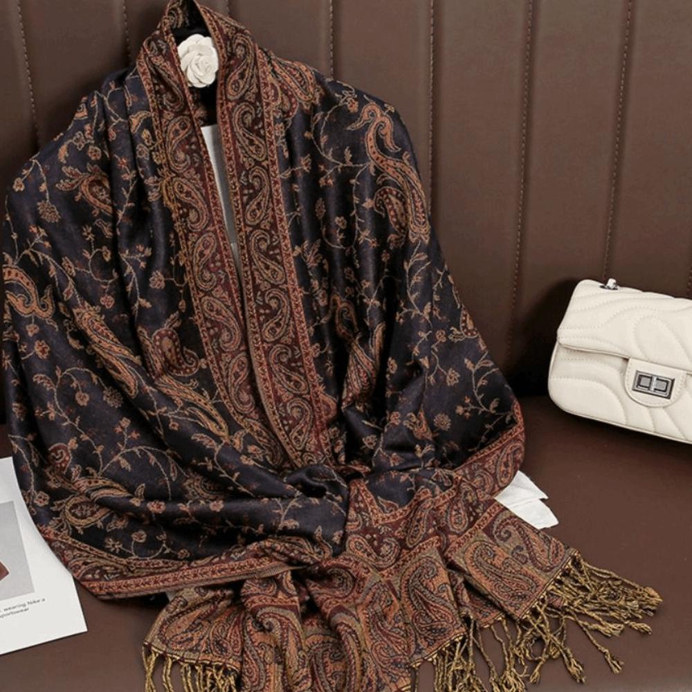 Printed Tassel Blanket Shawl Pashmina Cashmere Shawl Vintage Headscarf  Women