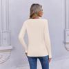 Maglione da Donna a Treccia con Scollo a V, Pullover a Manica Lunga per Autunno e Inverno, Abbigliamento Casual