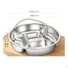 Compartmented Steaming Plate Raised Walls Stainless Steel Tray Shiny Silver Finish Divided