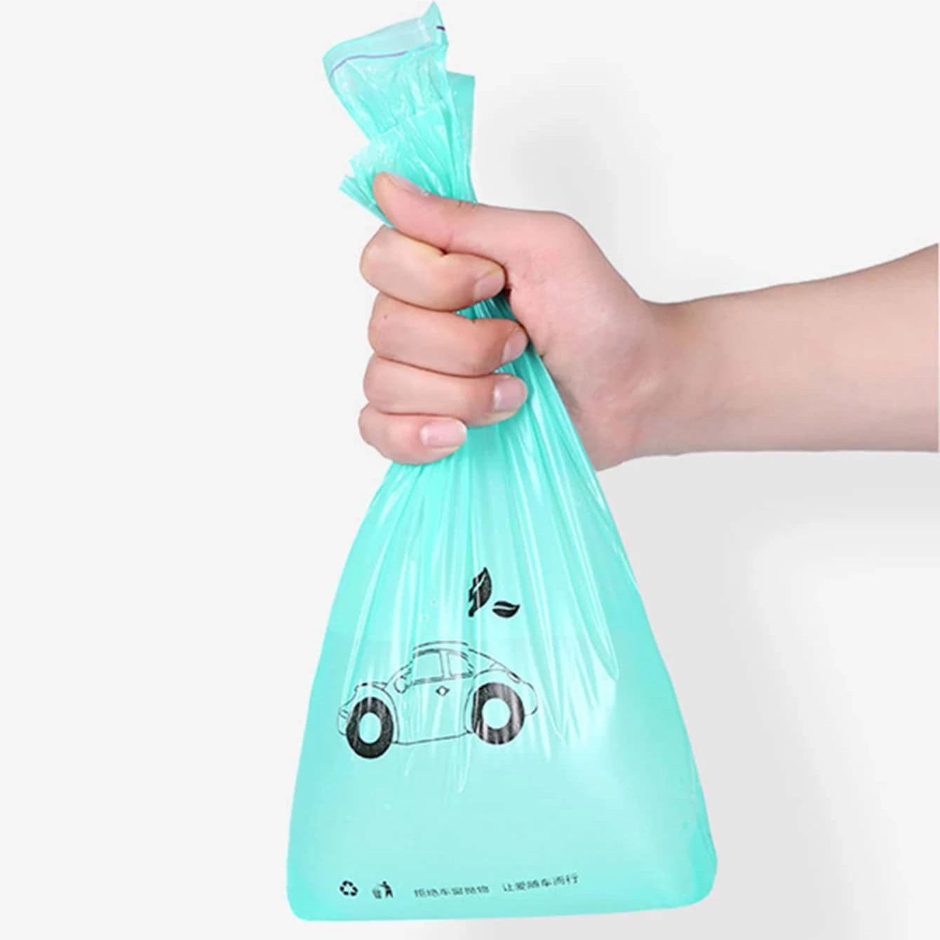 

50pcs-Car garbage bag, car mounted garbage storage bag, car multifunctional storage bag небесно-голубой