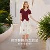 Artistic style crotch covering printed skirt