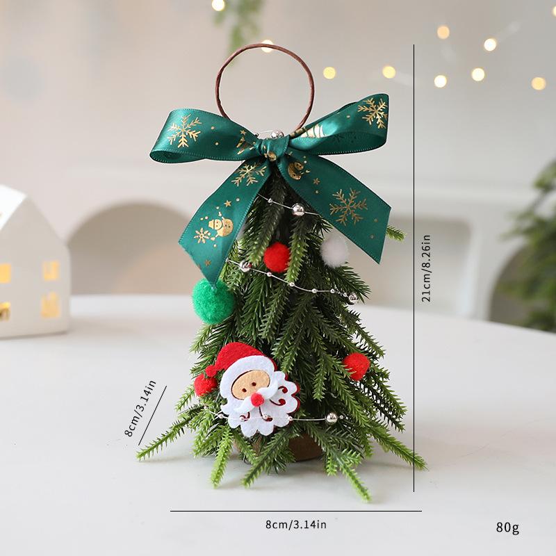 

New 1PC Christmas DIY Mini Christmas Tree Ornaments Hanging Decorations Red White Navidad New Year Xmas Tree Decoration