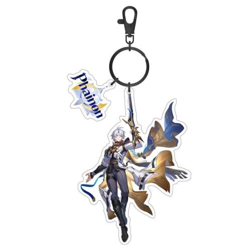 Set of 5 Hokai Star Rail Fainon Merchandise: Acrylic Stand, Keychain, Badge, Clear Acrylic Card, and Shikishi (Shikishi). Perfect as a Figurine, Room