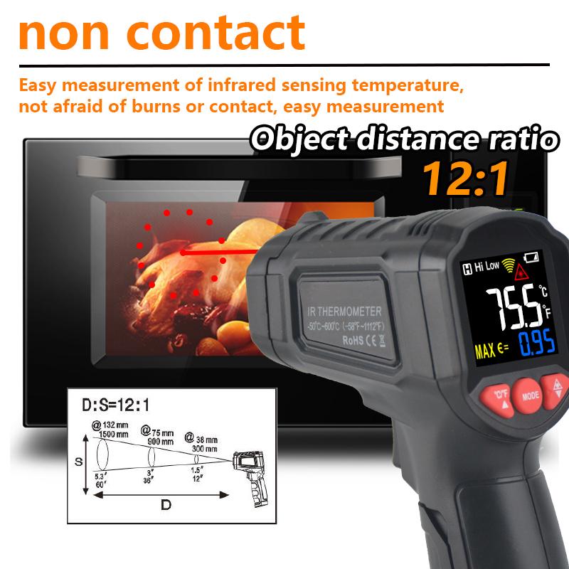 Digital Thermometer Infrared Thermometers -50~800℃ Non-contact Pyrometer Kitchen Laser Temperature Meter Hygrometer