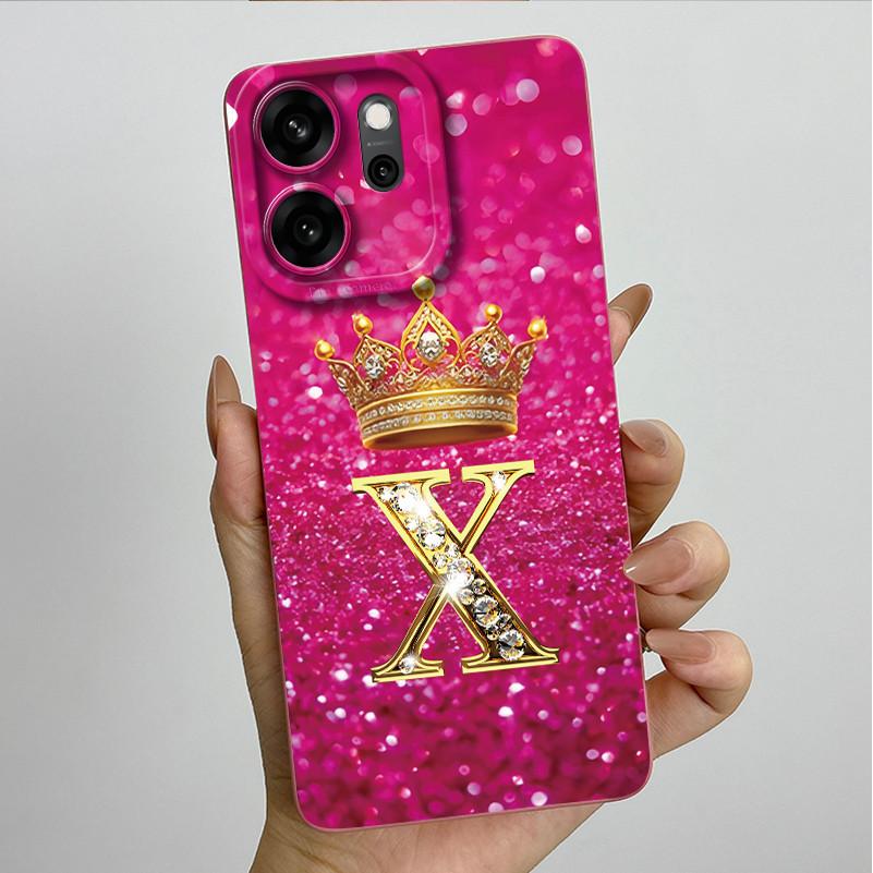 Case For Oppo Reno 14 FS Reno14 F S 14F 14FS 5G Phone Case Crown Letters Shockproof Soft TPU Cover Reno14FS Reno14F Shell Capa