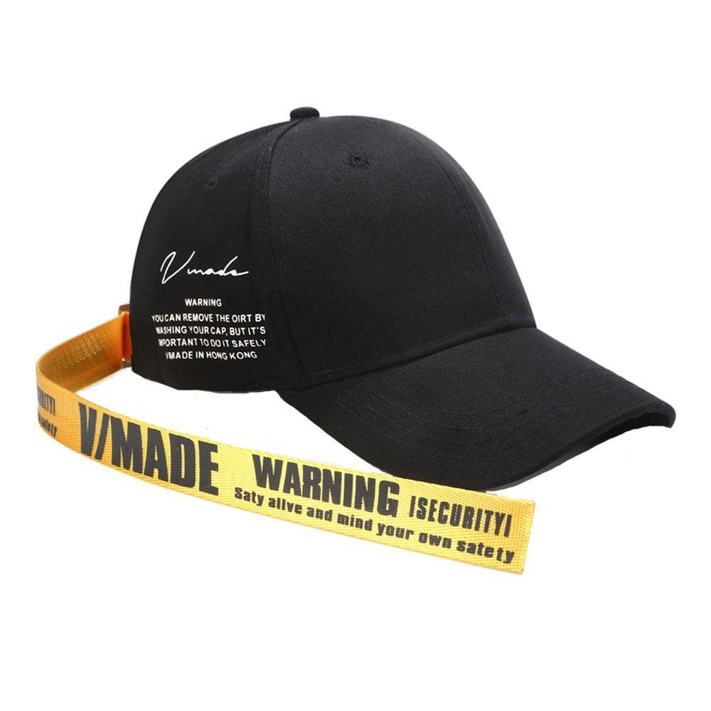 Streetwear Adjustable Punk Hip Hopr Hats Duckbill Chapeau Baseball Caps Long Ribbon Cap