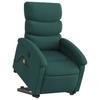 Massage Recliner with Rising Function Dark Green Fabric