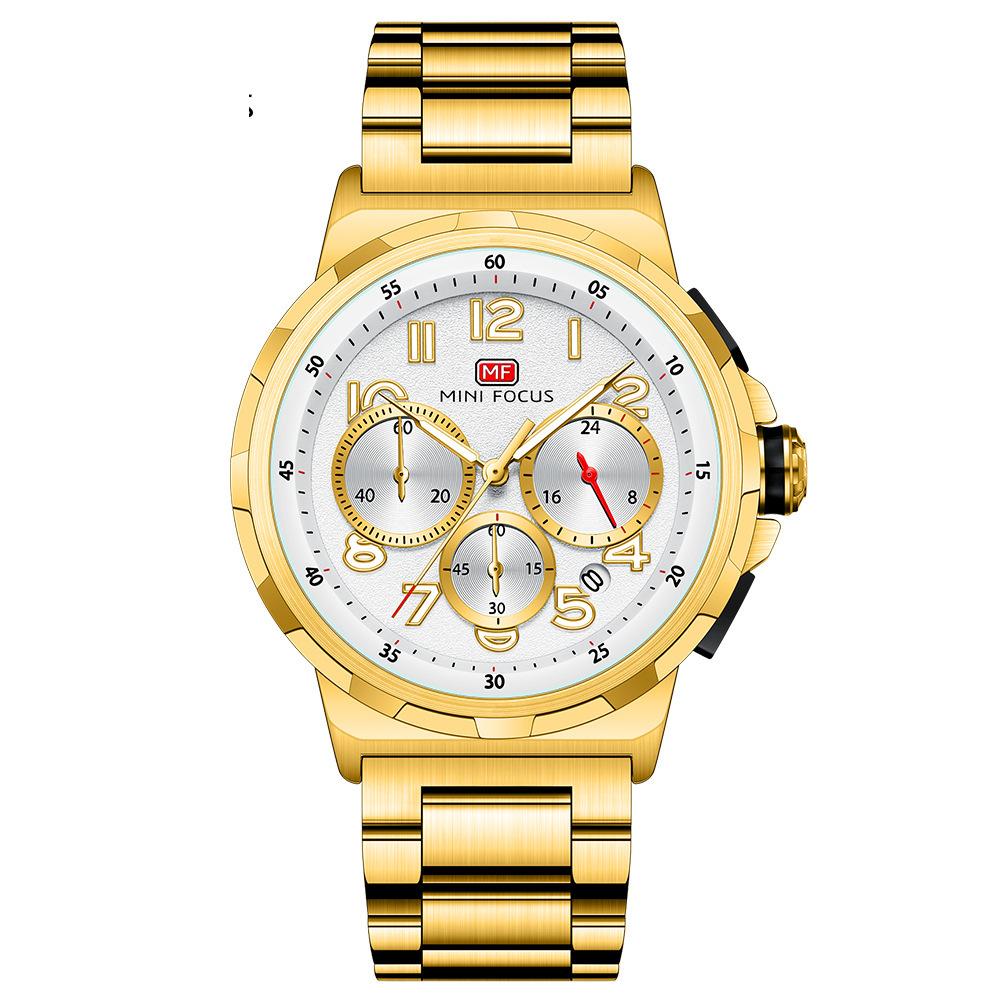 Watch Fashion Business Men's Watch Waterproof Quartz Watch Multifunctional Steel Band Men's Watch
