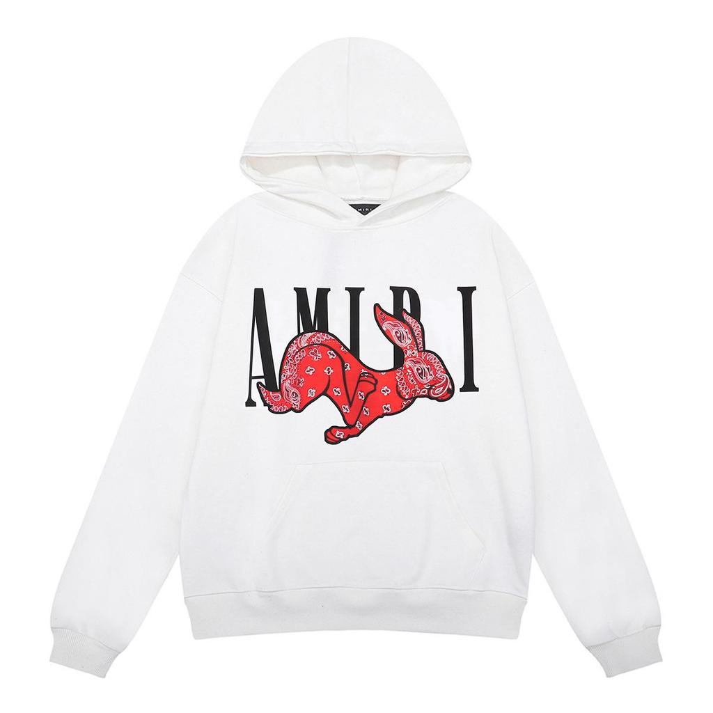 Amri Design Unisex Hooded Sweatshirt with Letter Print - Trendy European & American High Street Style