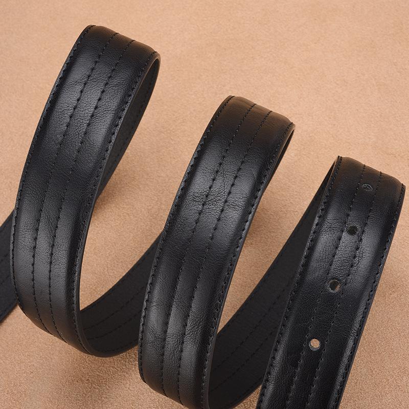 Men'S Belt Pin Buckle Belt Pu Belt Men'S Trouser Bag One Piece Big Hair