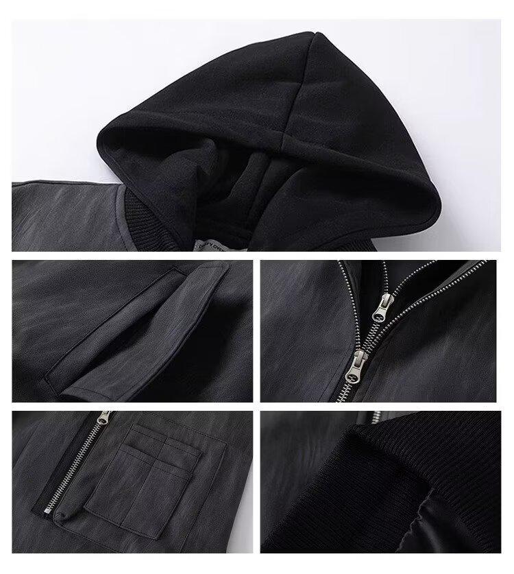 Herr 2024 Retro Amerikansk Arbetsklädesjacka - Huva Läderdesign för Vår & Höst