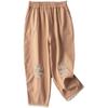 Women's Literary Retro Cotton Embroidery Casual Pants with Lace Trim - Slimming, Loose, and Thin Style for Summer 2023.