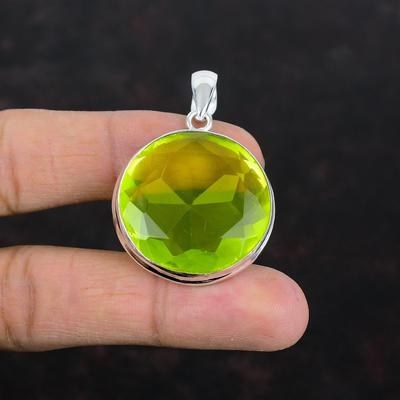 Faceted Lemon Topaz Pendant Original Gemstone Jewelry 925 Sterling Silver Pendant Stylish Pendant Handmade Pendant Silver Jewelry for Gifts