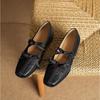 2026 Spring New Sheepskin Square Head Retro Style Small Leather Shoes Bow One Pedal Shallow Mouth Mary Jane Pumps Women