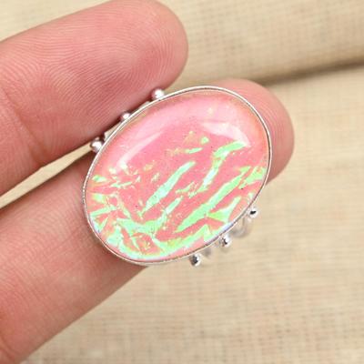 Rosa Triplet Opal Edelstein Ring 925 Sterling Silber handgemachter Verlobungsschmuck