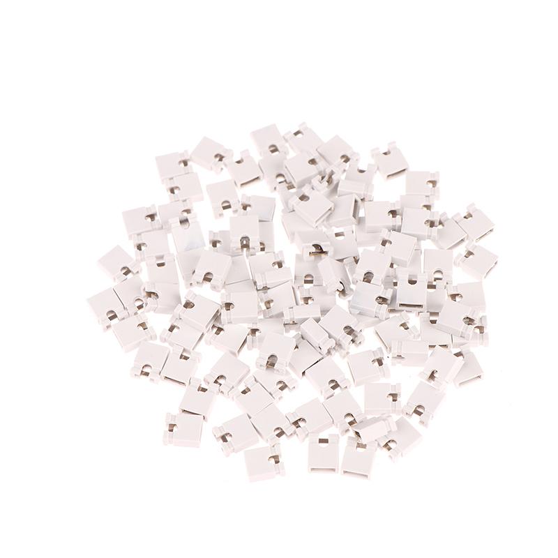 

100Pcs Pitch Jumper Shorted Cap & Headers & Wire Housings 2.54Mm Shunt Shorting Block Pin Connector Cap білий