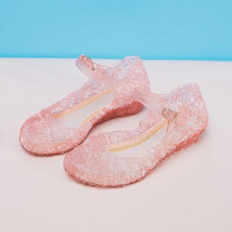 Cross-border Summer Frozen Princess Elsa Girls' Crystal Sandals - Cinderella Inspired High Heels