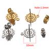 10pcs Gold Color Stainless Steel Round Flowers Base Earrings Pendant Connector Dangle Ring for DIY Earrings Jewelry Accessories