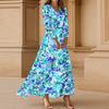 Women's Three-quarter Sleeves Fashionable Floral Print Loose Casual Comfortable Dress