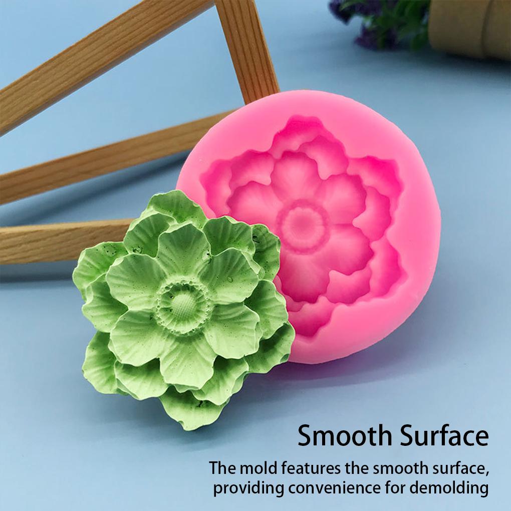 Silicone Lotus Shape Cake Mold Portable Non-stick DIY Home Fondant Chocolate Pudding Baking Mould Molding Tool