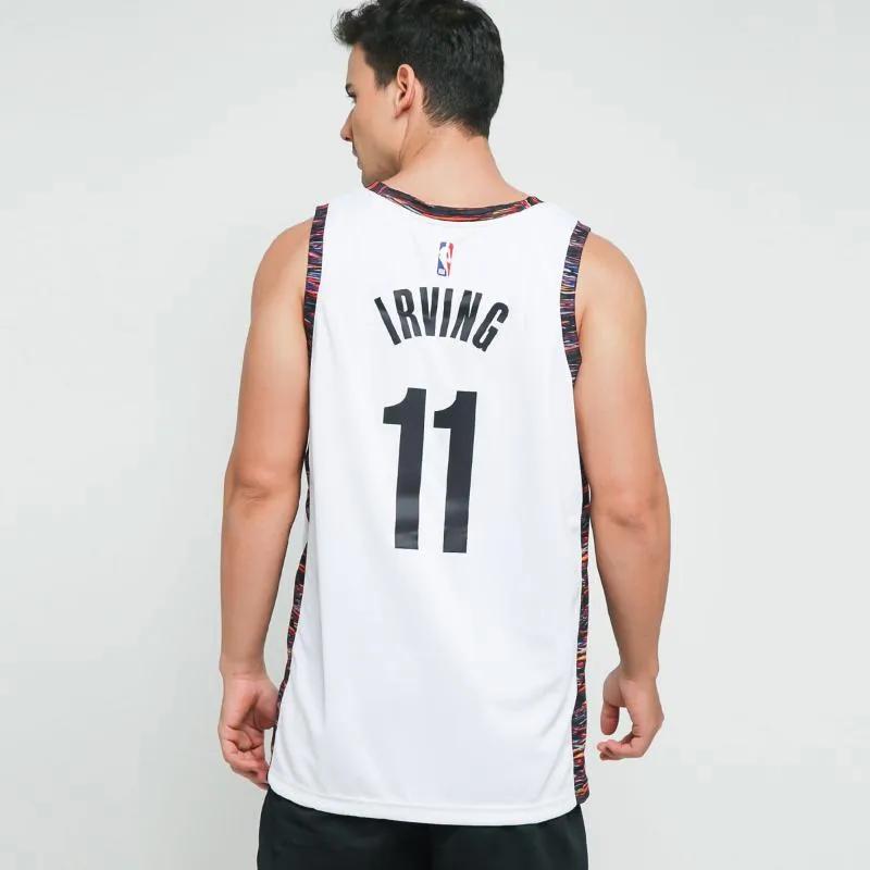 Nike NBA City Edition Jersey, SW Fan Version, 2019-2020 Season, Brooklyn Nets, Kyrie Irving #11, Loose Fit Men Jersey White AV4622-102