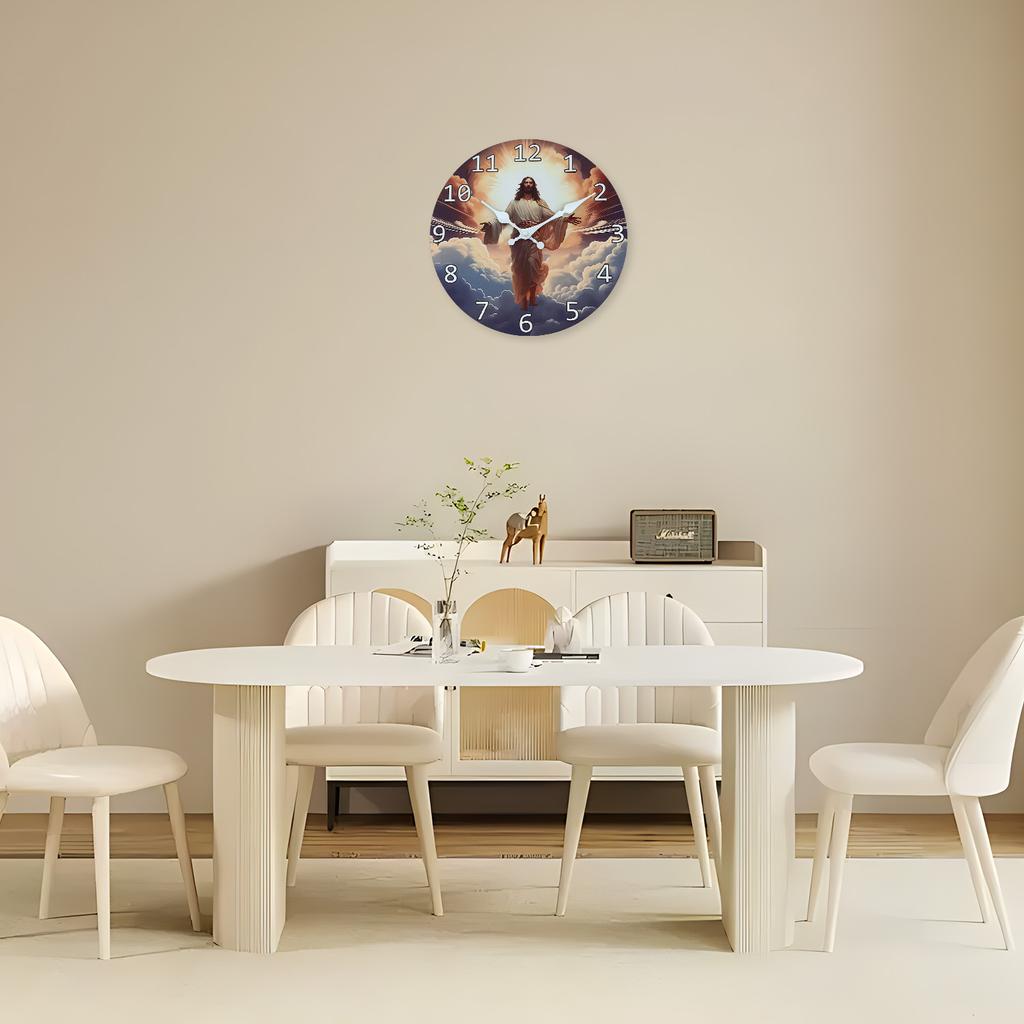Premium-Quality Artistic Circular High-Standard Luminous High-Standard Jesus Superior-Grade Rising First-Class Pattern High-Standard Wooden