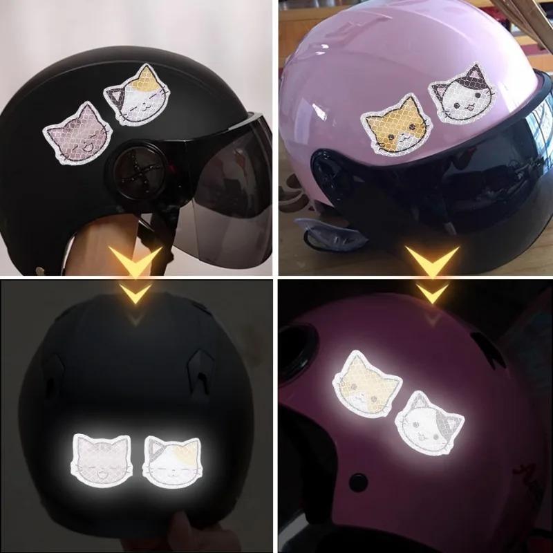 Car Reflective Kitten Stickers Creative Safety Warning Sticker Decals For Car Motorcycle Helmet Conputer Office Desk