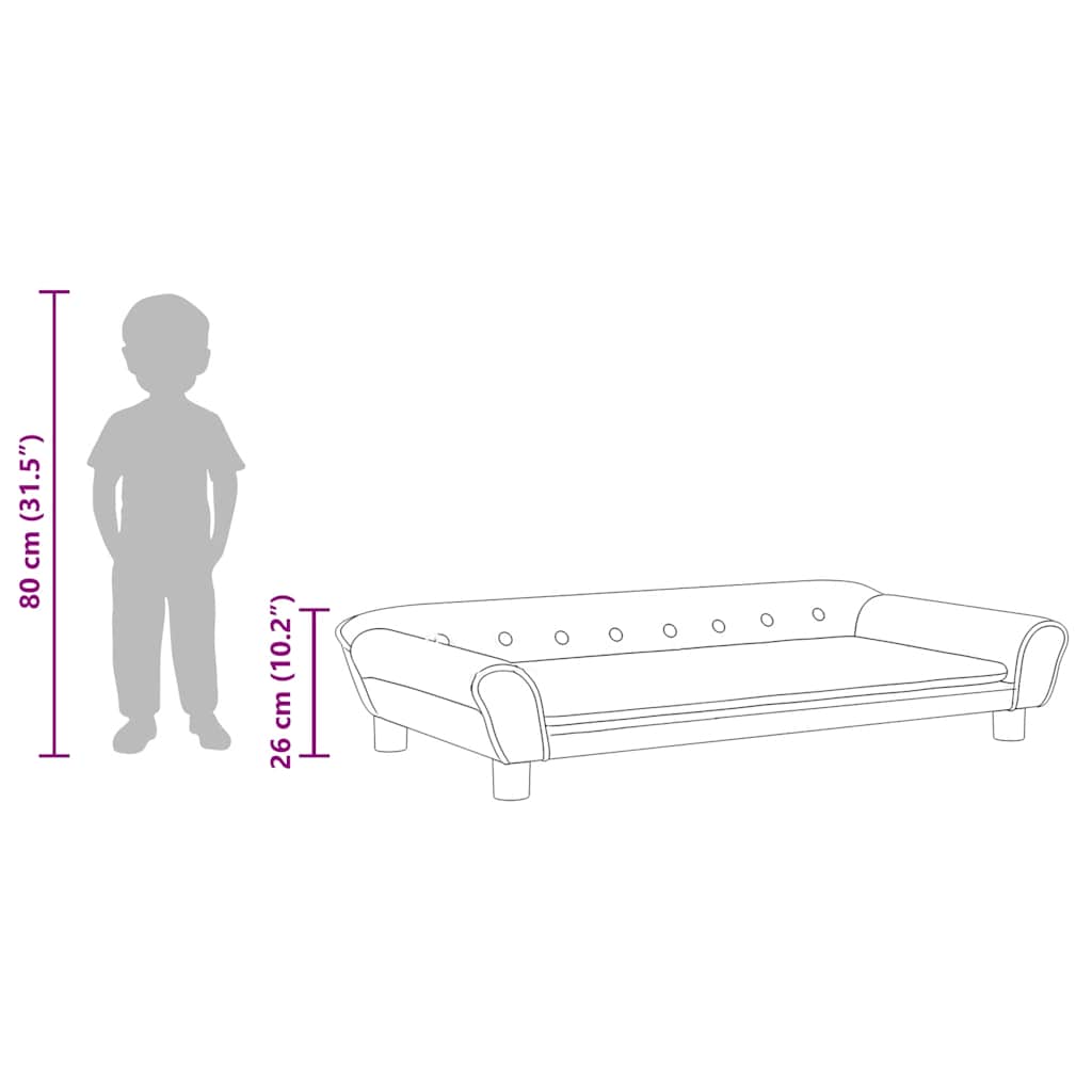 Children S Sofa Pink 100 X 50 X 26 Cm Velvet