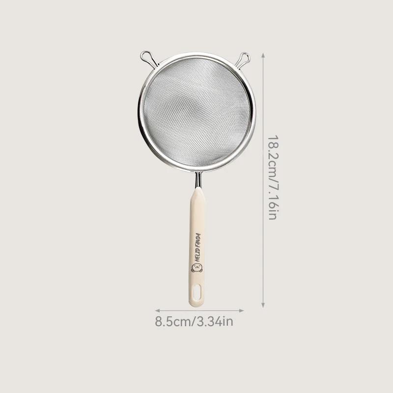 Fine Mesh Filter Spoon 304 Stainless Steel Flour Sieve Reusable Colander Soybean Milk Juice Strainer Kitchen Utensils