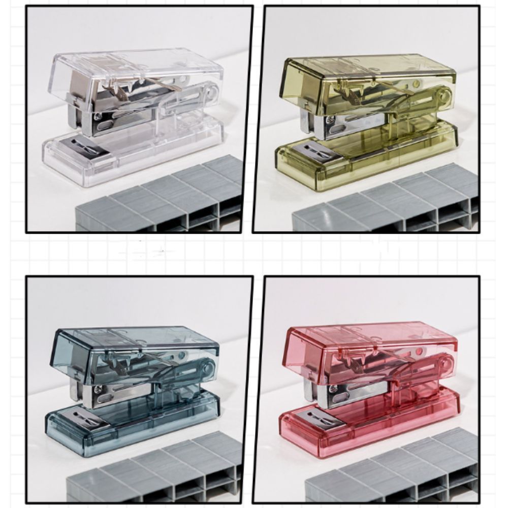 Mini Mini Stapler Transparent Paper Binder Set Office Binding Tools  Stationery