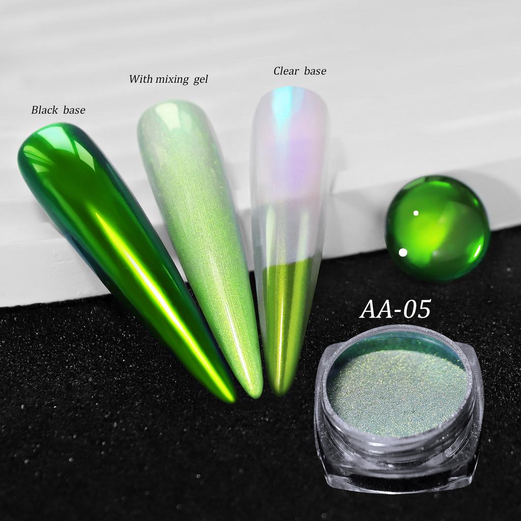 Candy Colored Magic Mirror Powder For Nails Chameleon Glitter High-Light Iridescent Diamond Holographic Rainbow Eyeshadow Dust