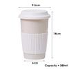 12.8Oz Ceramic Coffee Mug with Silicone Lid - Portable Travel Cup for Milk, Tea & Office/Home Use, Creative Design