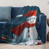 Tuniu Cute snowman plush blanket for winter sofa bed home decor warm soft fleece throw gift