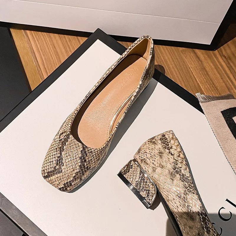 New Women Shoes Fashion Pumps Yellow Snakeskin Print Casual High Heels Shoes Sexy Party Dress Shoes