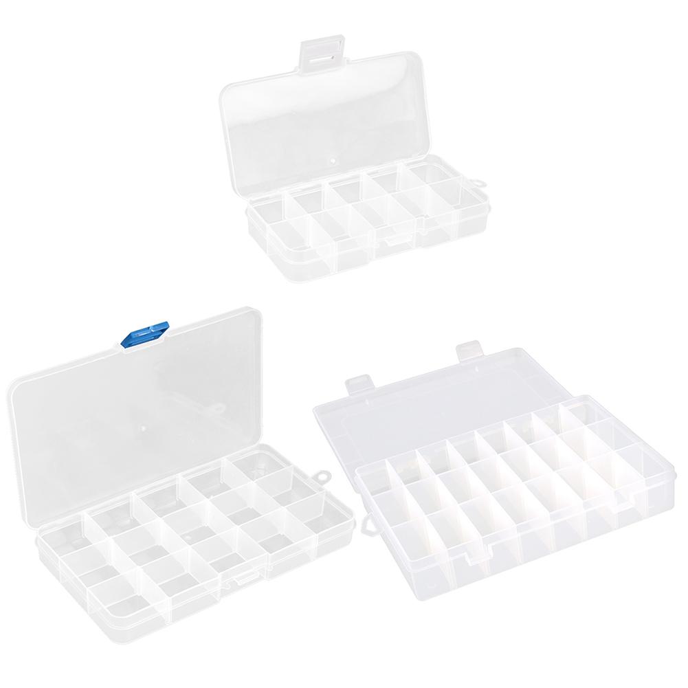 10/15/24 Grids Fishing Tackle Box Squid Jig Hard Lure Tool Case Visible Fishing Tackle Box Clear Storage Organizer for Fishing