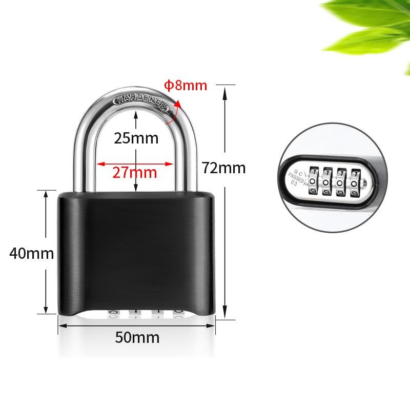 Big 4 Digit Combination Lock Shackle Outdoor Waterproof Padlock for School Gym Locker Gate Hasp Storage Box Fence Case Door Lock