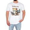 Cute Cat Mens T-Shirt Working From Home Adorable Funny Animal Lover Gift