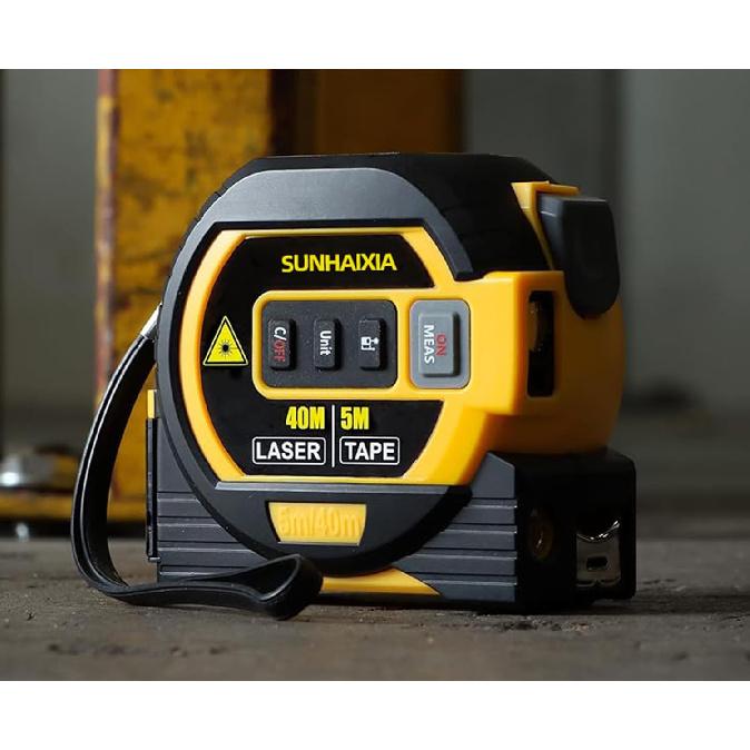 Laser Tape Measure, 3 In 1 Digital Laser Distance Meters with LCD Display & self-Locking Device, 131/ft40m Rechargeable Laser Measurement Tool & 5m